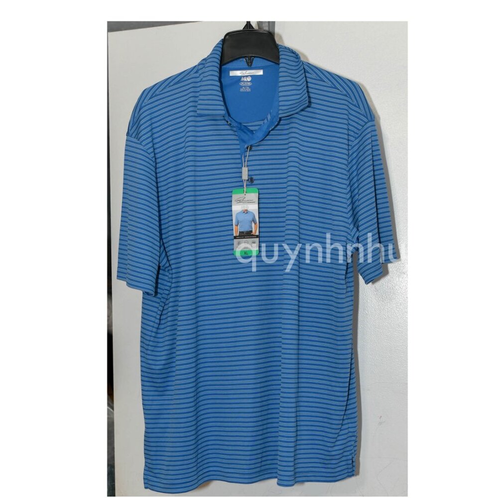 Greg Norman Men's ML75 Polo in blue  size XL - Picture 2 of 6
